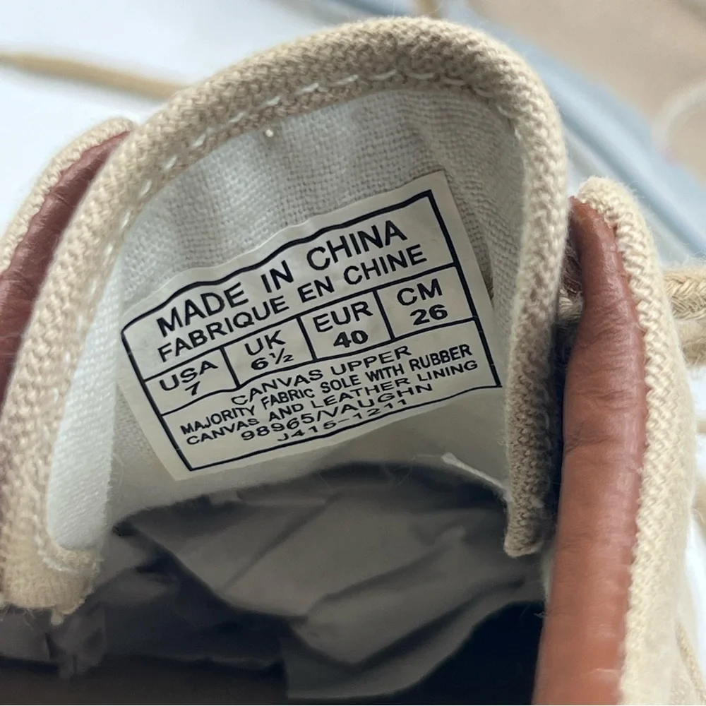 Polo Ralph Lauren Mens Tan Canvas Sneakers Leather Lace Up‎ Low Top Vaughn 7